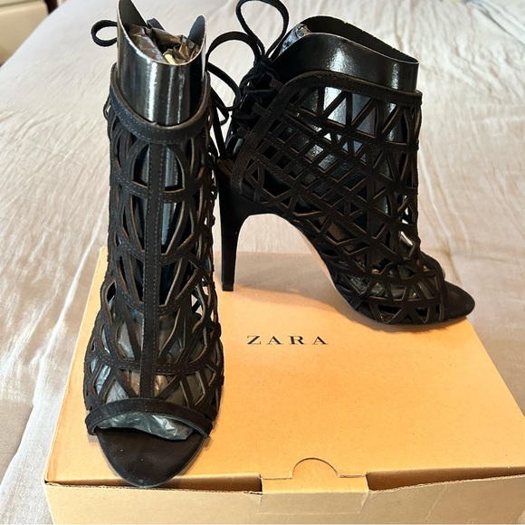 Zara Caged Heels Sz 7 1/2 - Picture 6 of 14